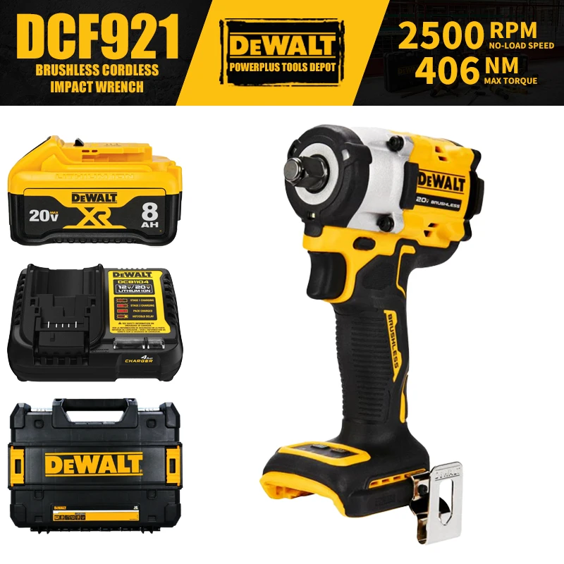 

Набор DEWALT DCF921 ATOMIC™Дюйма бесщеточный беспроводной ударный гайковерт с кольцевой наковальней 20 в электроинструменты нм с зарядным устройством