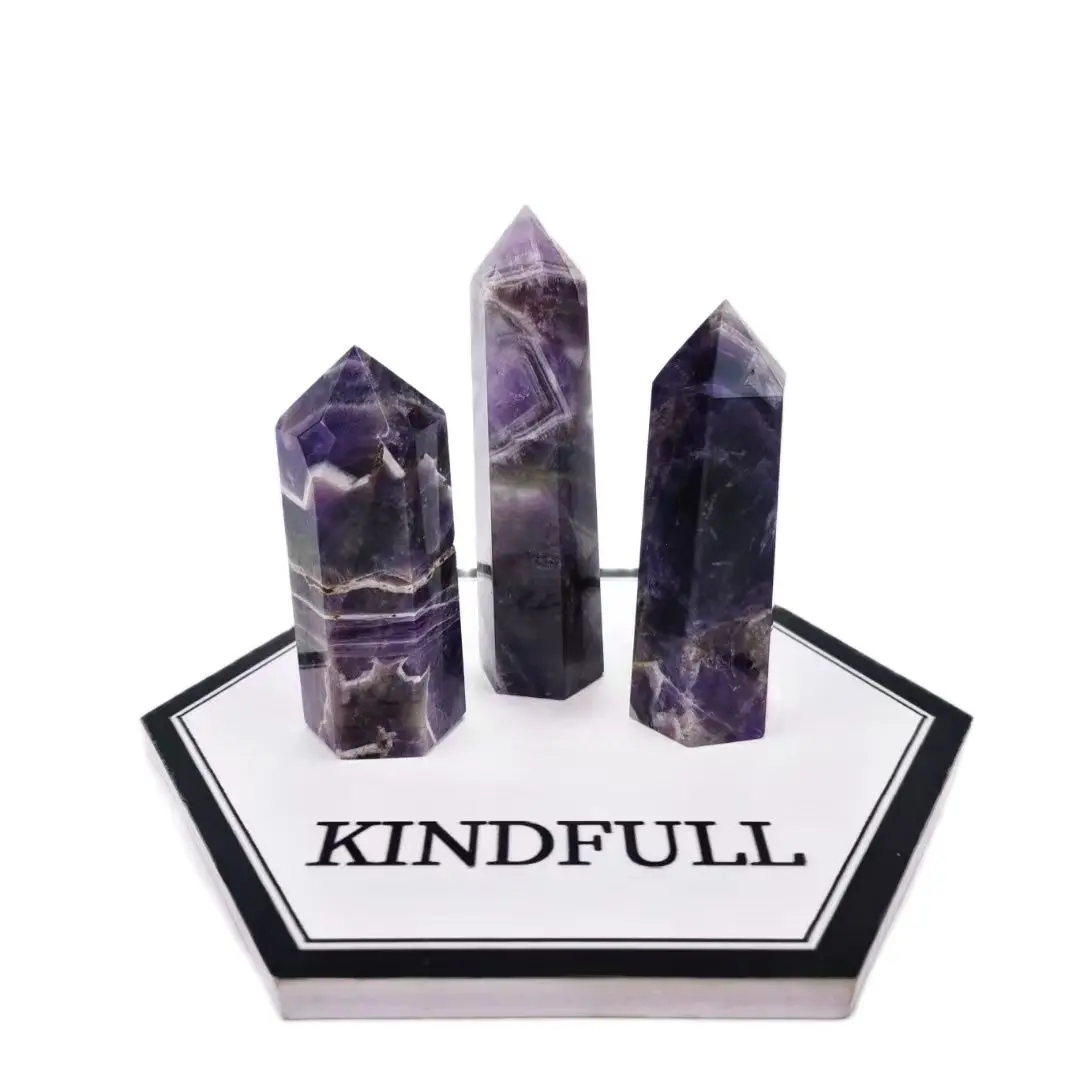 

7-9CM Natural Crystal Point Tower Dream Amethyst Points Wand Oblisk Spiritual Healing Stones Semi Precious For Women's Day Gifts