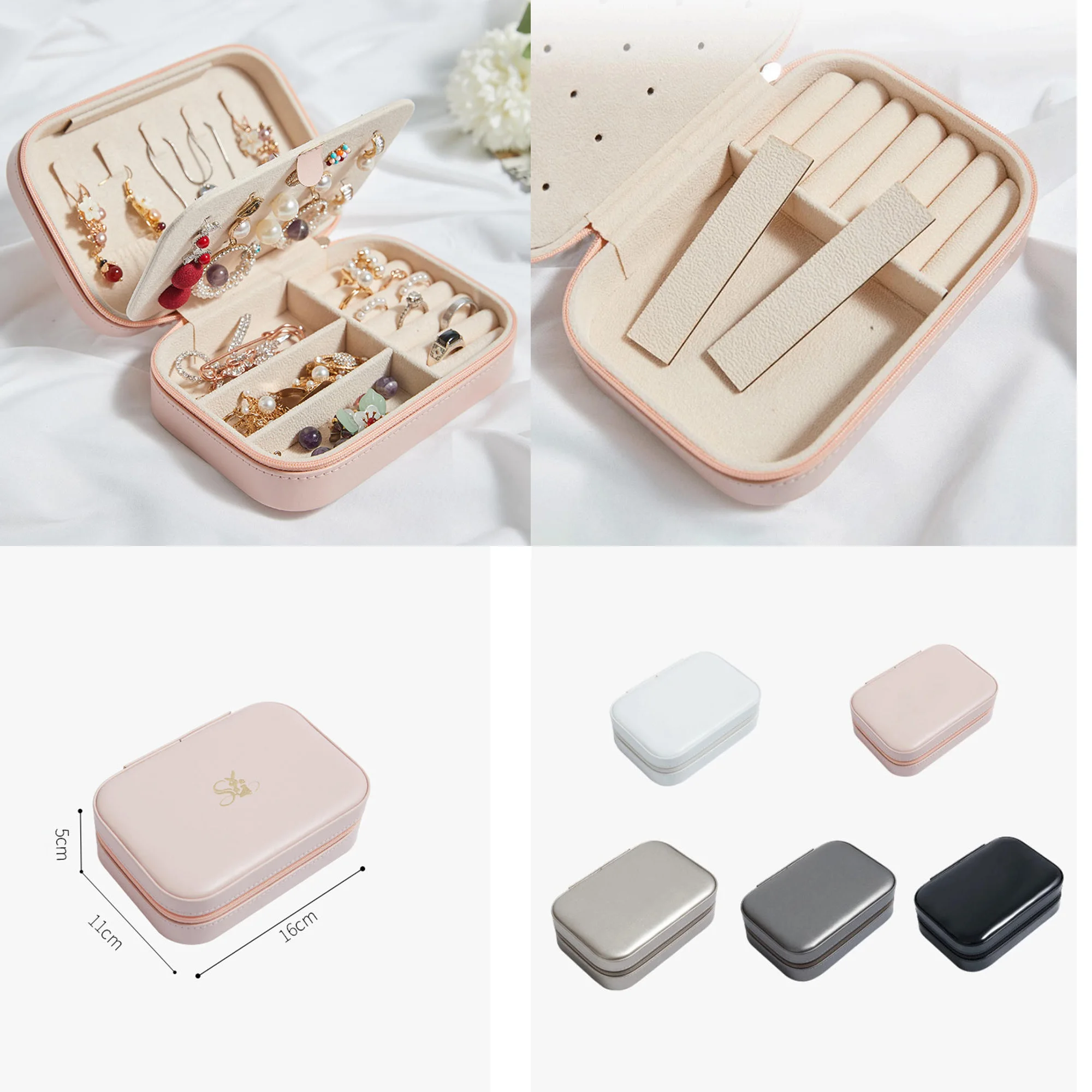 Portable Jewelry Organizer Display Travel Jewelry Case Boxes Jewelry Box Zipper Leather Storage Joyeros Organizador De Joyas
Portable Jewelry Organizer Display Travel Jewelry Case Boxes Jewelry Box Zipper Leather Storage Joyeros Organizador De Joyas