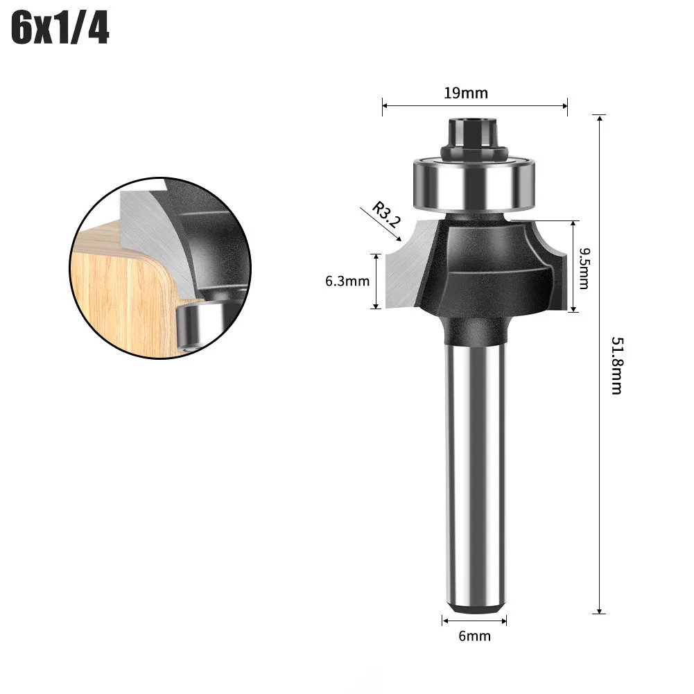 1pc 6mm Shank Corner Round Over Router Bit With Bearing Milling Cutter For Solid Wood Laminate Plywood Engraving Machine
1pc 6mm Shank Corner Round Over Router Bit With Bearing Milling Cutter For Solid Wood Laminate Plywood Engraving Machine