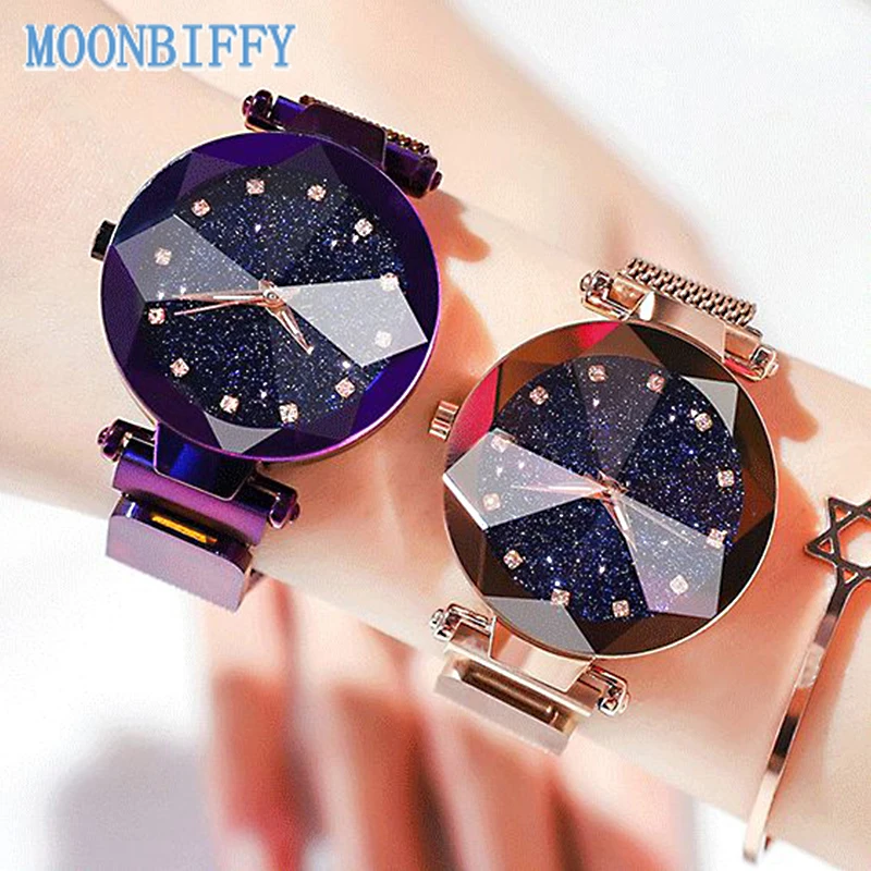 

Ladies Starry Sky Watches Luxury Mesh Belt Magnet Watch Fashion Diamond Female Quartz Wristwatches Reloj Mujer Montre