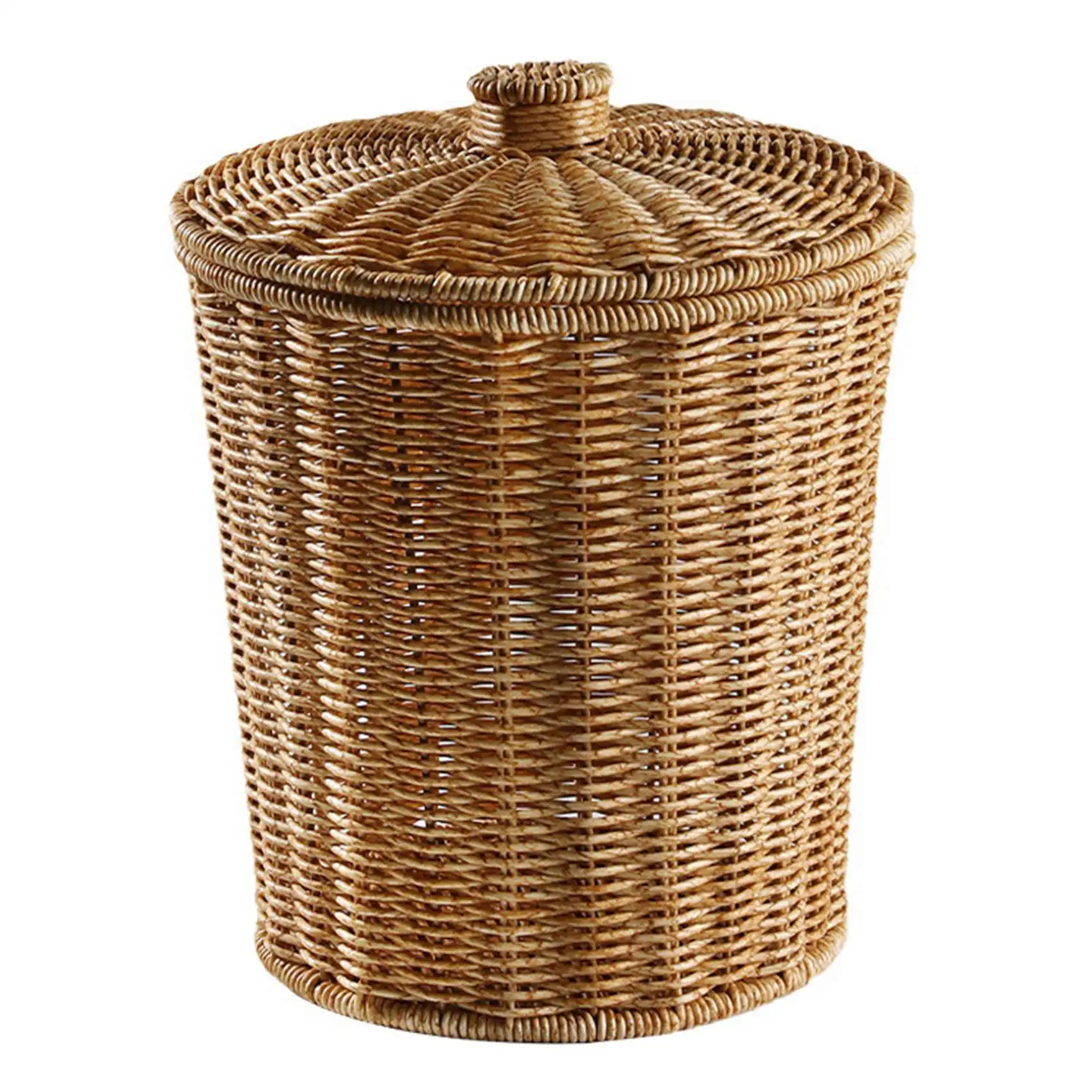 Woven Basket Trash Can Round Rattan Waste Basket with Lid Planter Woven Storage Baskets Wicker Wastebasket Garbage Bin
Woven Basket Trash Can Round Rattan Waste Basket with Lid Planter Woven Storage Baskets Wicker Wastebasket Garbage Bin