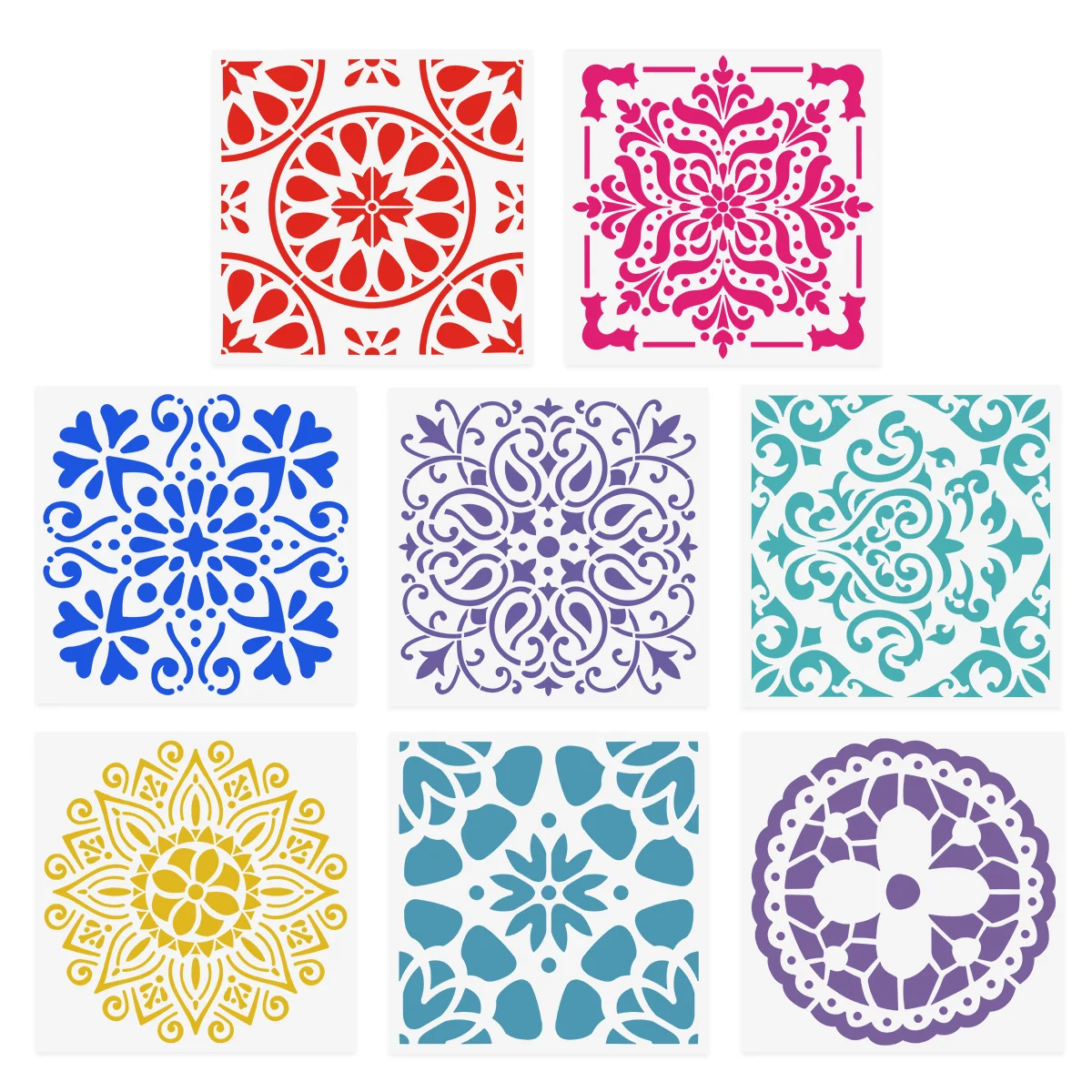 SUPVOX 8pcs Premium Reusable Stencils Set Hollow out Mandala Painting Stencil Floor Wall Tile Fabric Wood Stencils
SUPVOX 8pcs Premium Reusable Stencils Set Hollow out Mandala Painting Stencil Floor Wall Tile Fabric Wood Stencils