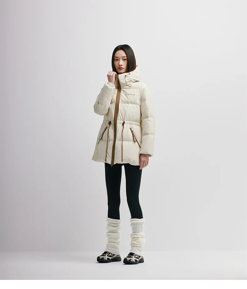 Chericom Women's Winter Down Jacket Mid Long Padding PU Leather Skinny Thick New Duck Down Solid Hooded Puffer Jacket 298097 Chericom Women's Winter Down Jacket Mid Long Padding PU Leather Skinny Thick New Duck Down Solid Hooded Puffer Jacket 298097