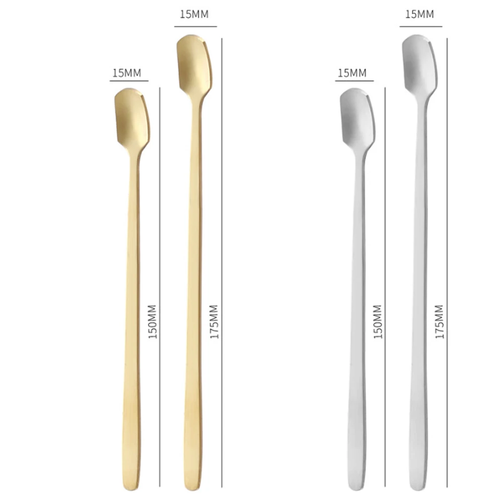 Stainless Steel Coffee Spoon Square Head Long Handle Dessert Spoon Ice Cream Tea Spoon Milkshake Coffee Multi-Purpose Spoon
Stainless Steel Coffee Spoon Square Head Long Handle Dessert Spoon Ice Cream Tea Spoon Milkshake Coffee Multi-Purpose Spoon