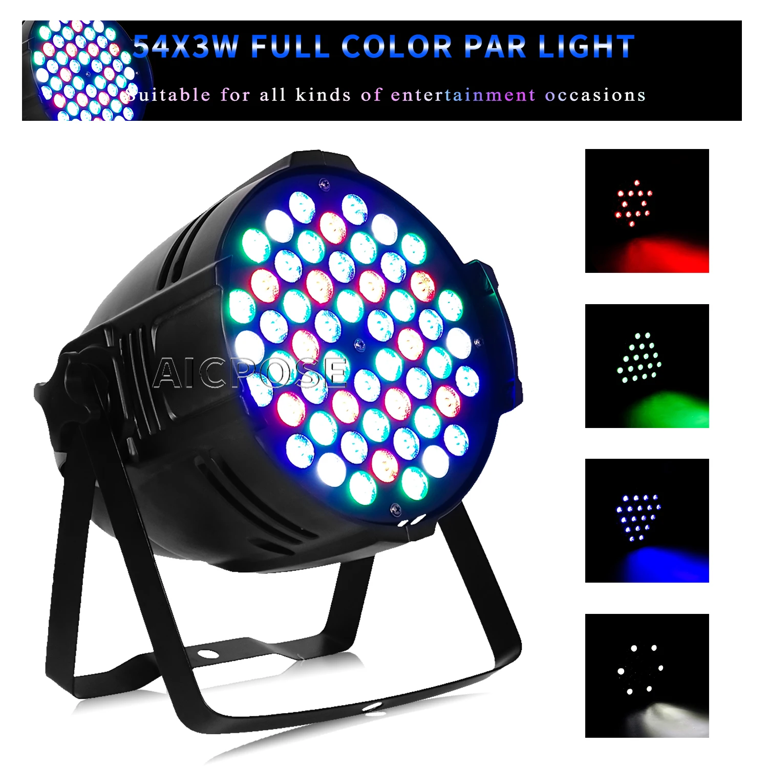 

Светодиодный RGB светильник для дискотеки, сценическое цветное освещение для диджея, свадьбы, вечеринки, бара, танцпола, 54x3 Вт, 3 в 1