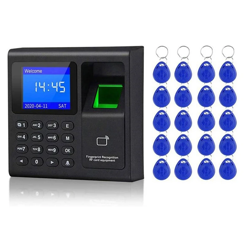 

Fingerprint Attendance Machine RFID Keypad Access Control Electric Time Clock Recorder USB Data Manage With Keys