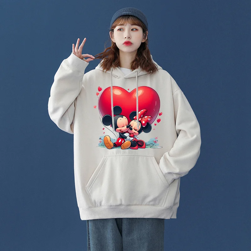 

Popular Disney character Mickey Mouse print hooded men's and women's hoodies couple casual sports street hoodies