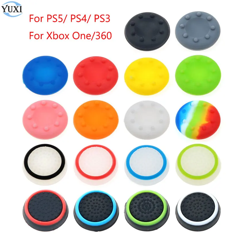 

YuXi 10pcs Non-slip Silicone Thumb Stick Grips Cap for PS3 PS4 PS5 Analog Joystick Caps Thumbstick Cover for Xbox One Controller