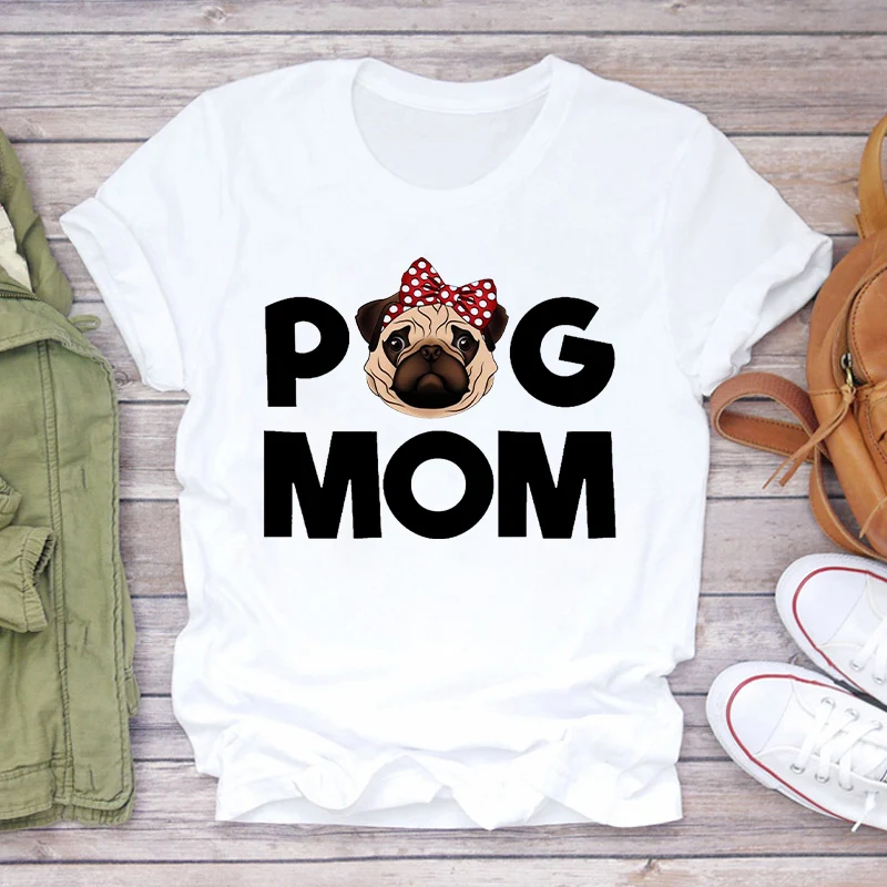 Fashion Pug MOM Dog Print Women T-Shirt Casual O-Neck Short Sleeve ladies Tshirt Summer Streetwear Harajuku female Tees Tops
Fashion Pug MOM Dog Print Women T-Shirt Casual O-Neck Short Sleeve ladies Tshirt Summer Streetwear Harajuku female Tees Tops
