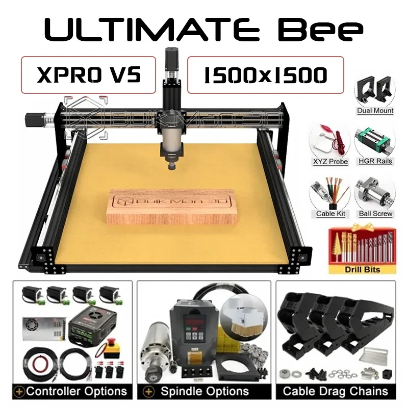 20%OFFBulkMan 3D Black 1500x1500 ULTIMATE Bee CNC Machine Full Kit with xPRO V5 GRBL Control System CNC Wood Router Wood Working
20%OFFBulkMan 3D Black 1500x1500 ULTIMATE Bee CNC Machine Full Kit with xPRO V5 GRBL Control System CNC Wood Router Wood Working