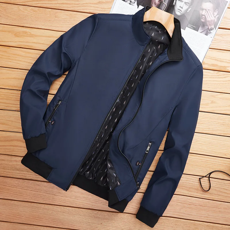 

Jacket Men's Spring and Autumn Men's Standing Collar Young and Middle-aged Thin Large Size Casual