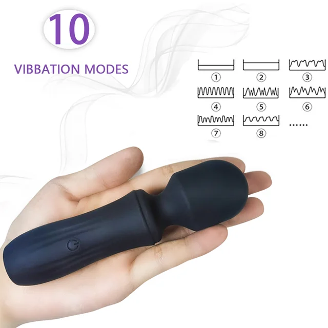 Vibromasseur gode avec chargeur USB AV, baguette magique stimulant le Clitoris et le point G, masseur de bien-être sexuel, jouets sexuels érotiques pour adultes pour femmes 2
