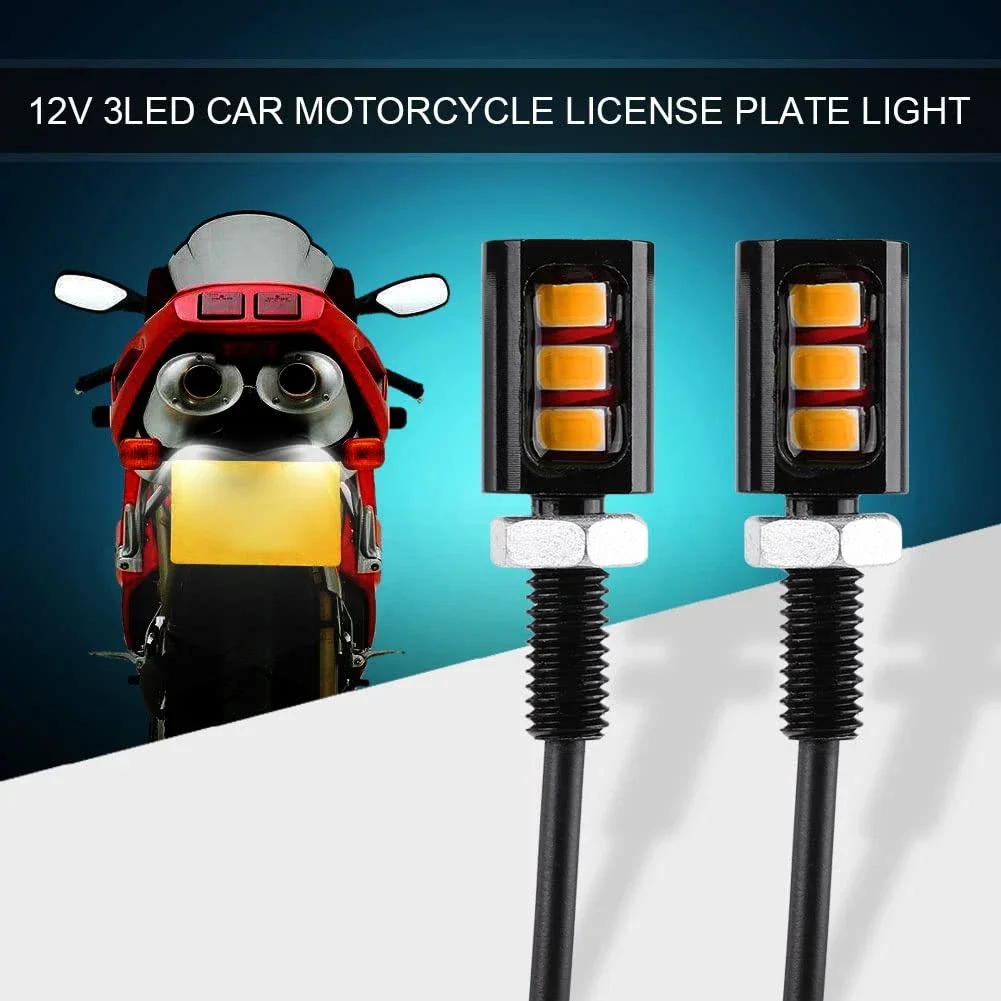 New Replacement License Plate Light 2pcs 3LED Accessories Aluminum Car Screw Bolt Waterproof Yellow/Red/Blue 12V
New Replacement License Plate Light 2pcs 3LED Accessories Aluminum Car Screw Bolt Waterproof Yellow/Red/Blue 12V