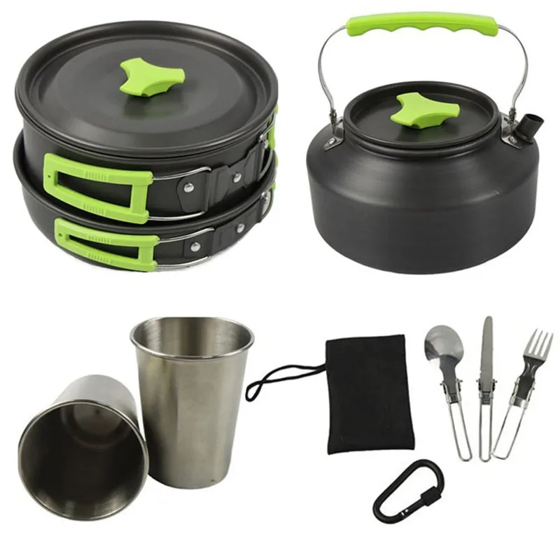 Aluminum Outdoor Camping Cookware Set Folding Teapot and Pans Equipment Lightweight Pots Pans with Mesh Set Bag for Backpacking
Aluminum Outdoor Camping Cookware Set Folding Teapot and Pans Equipment Lightweight Pots Pans with Mesh Set Bag for Backpacking