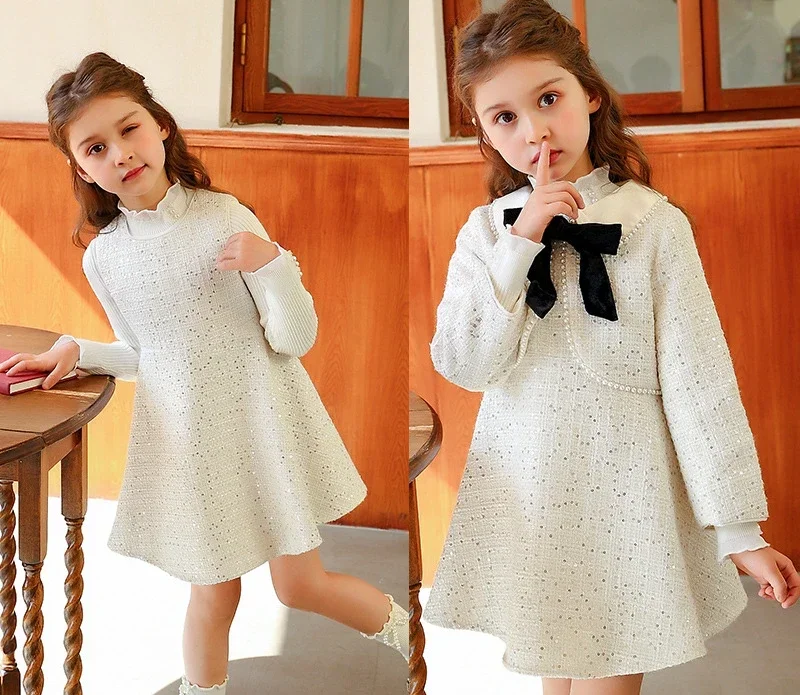 

Girls Princess Suits Academy Style 2023 Autumn New Children Clothing Children Foreign Style Small Fragrance Dress Two-piece Set
