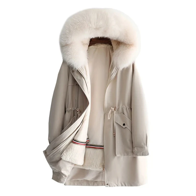 Women Pike Coat 2022 New Winter Plus Velet Cotton Coat Winter Warm Thicken Imitation Rabbit Fur Coat Long Outwear Lady Parkas
Women Pike Coat 2022 New Winter Plus Velet Cotton Coat Winter Warm Thicken Imitation Rabbit Fur Coat Long Outwear Lady Parkas
