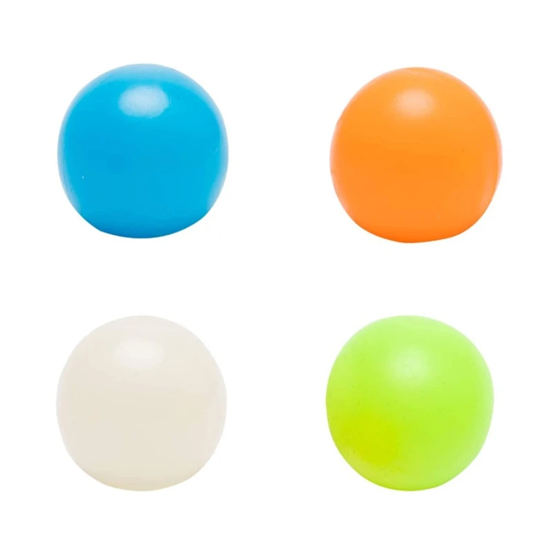 

Pack of 5pcs Fluorescent Sticky Wall Balls Glow in the Dark Decompression Squishy Luminous Stress Relieve Kid Toy