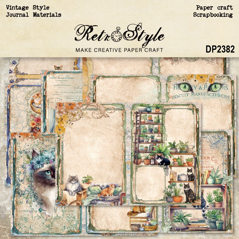 Panalisacraft 8sheets A5 size Vintage Style Cat Scrapbooking patterned paper Fancy Card Pack Light weight Craft Paper Card
Panalisacraft 8sheets A5 size Vintage Style Cat Scrapbooking patterned paper Fancy Card Pack Light weight Craft Paper Card