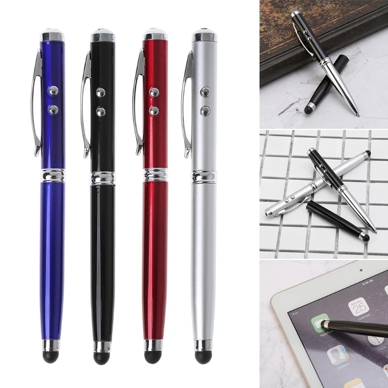 

4 in1 LED Laser Pointer Torch Touch Screen Stylus Ballpoint Pen for iPhone for Ipad for Xiaomi Tablet Smartphone Accessories