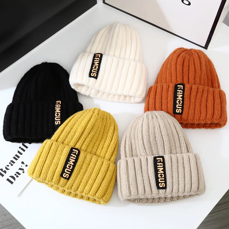 

New Knitting Beanies Winter Warm Caps For Men Women Warm Solid Color Hat Soft Woolen Crochet Unisex Take Cold Cap Beanie 2024