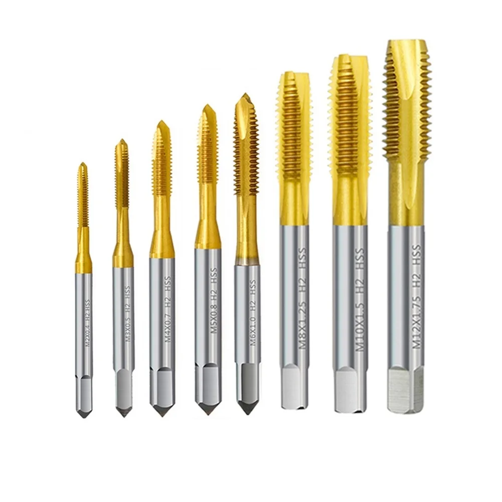 2PCS HSS Steel Screw Tap Coated Metric Straight Flute Thread Tap M2 M3 M5 M6 M8 M10 Hand Tools
2PCS HSS Steel Screw Tap Coated Metric Straight Flute Thread Tap M2 M3 M5 M6 M8 M10 Hand Tools
