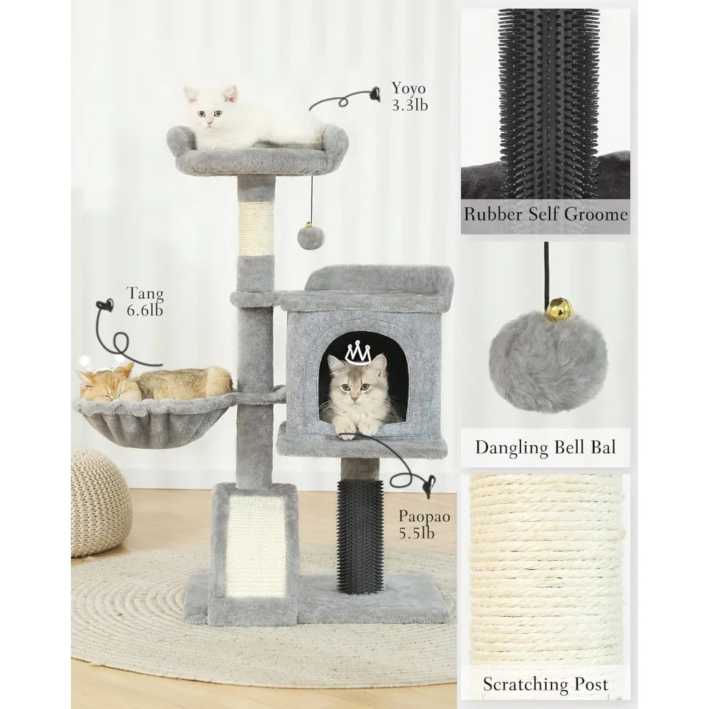

HOOPET Small Cat Tree 36.6 Inches Multi-Level Cat Tree, Tower for Indoor Cats, Condo with Sisal Scratching Post