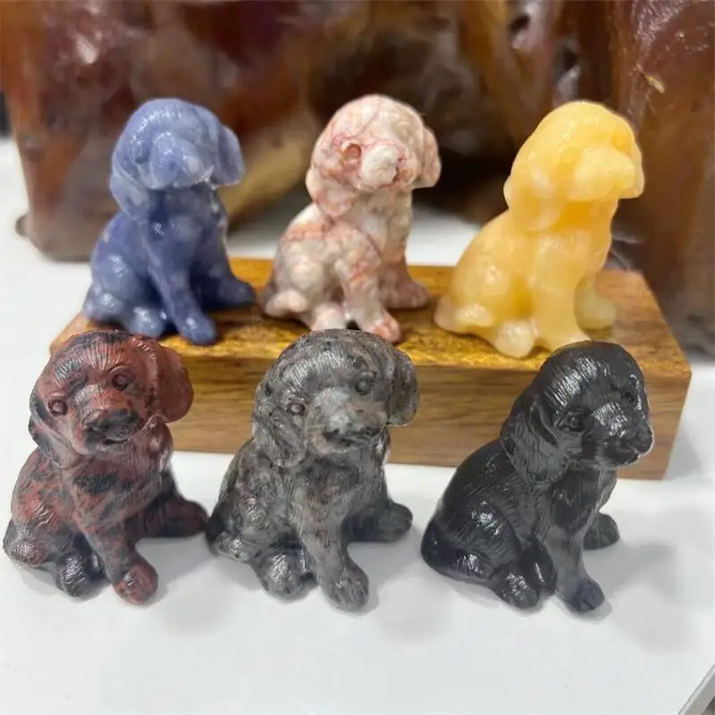 Natural Gemstone Dog Carved Animals Figurine Craft Gift Healing Crystals Statues Obsidian Home Decoration 1pcs
Natural Gemstone Dog Carved Animals Figurine Craft Gift Healing Crystals Statues Obsidian Home Decoration 1pcs