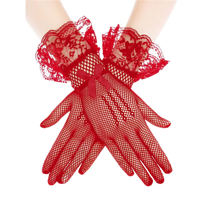 Sunscreen Black Sexy Lace Gloves Bridal Wedding Gloves Dance Party Bow Fishing Net Lace Gloves Red White
Sunscreen Black Sexy Lace Gloves Bridal Wedding Gloves Dance Party Bow Fishing Net Lace Gloves Red White
