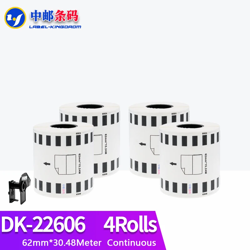 4 рулона для заправки, совместимых с ярлыком, Желтая пленка с покрытием 62 мм * 15,24 м, непрерывное изготовление для принтера Brother 
4 рулона для заправки, совместимых с ярлыком, Желтая пленка с покрытием 62 мм * 15,24 м, непрерывное изготовление для принтера Brother