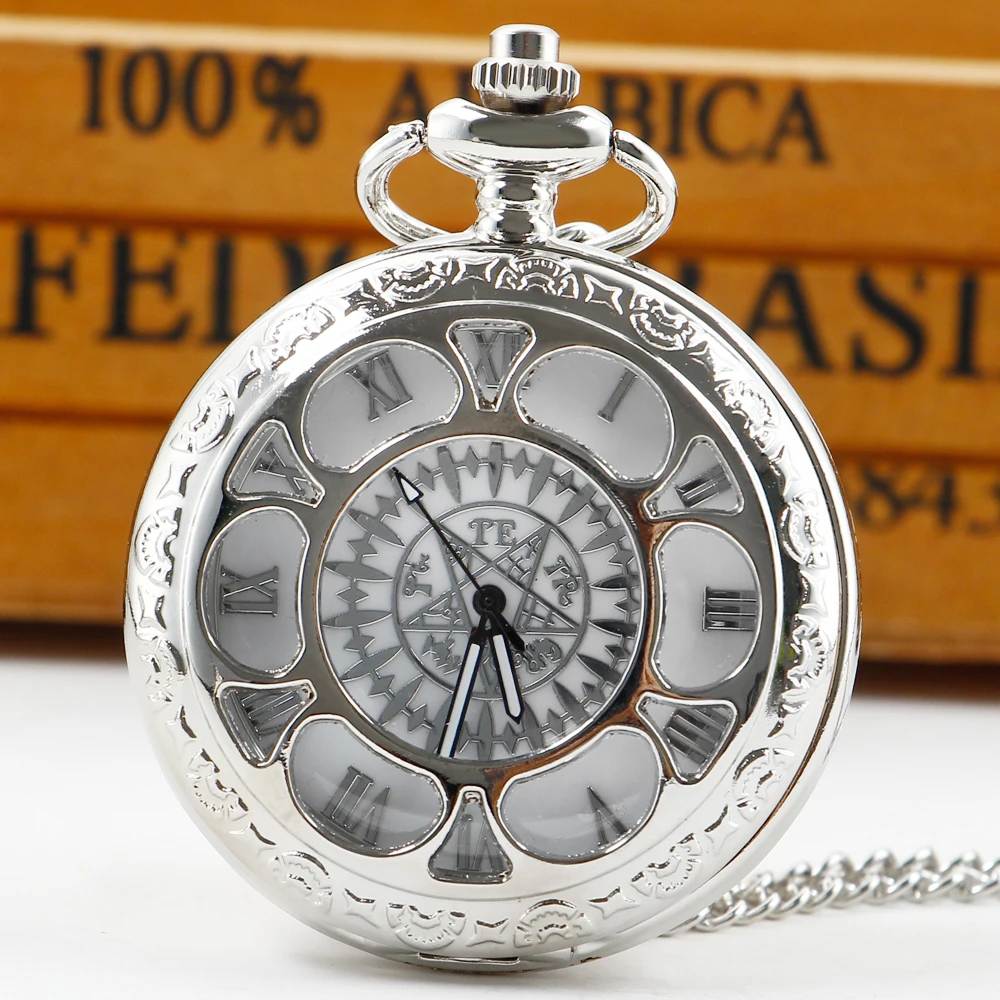 

Silver Hollow High Quality Women's Quartz Pocket Watch Jewelry Necklace Chain Vintage Theme Gift reloj de bolsillo