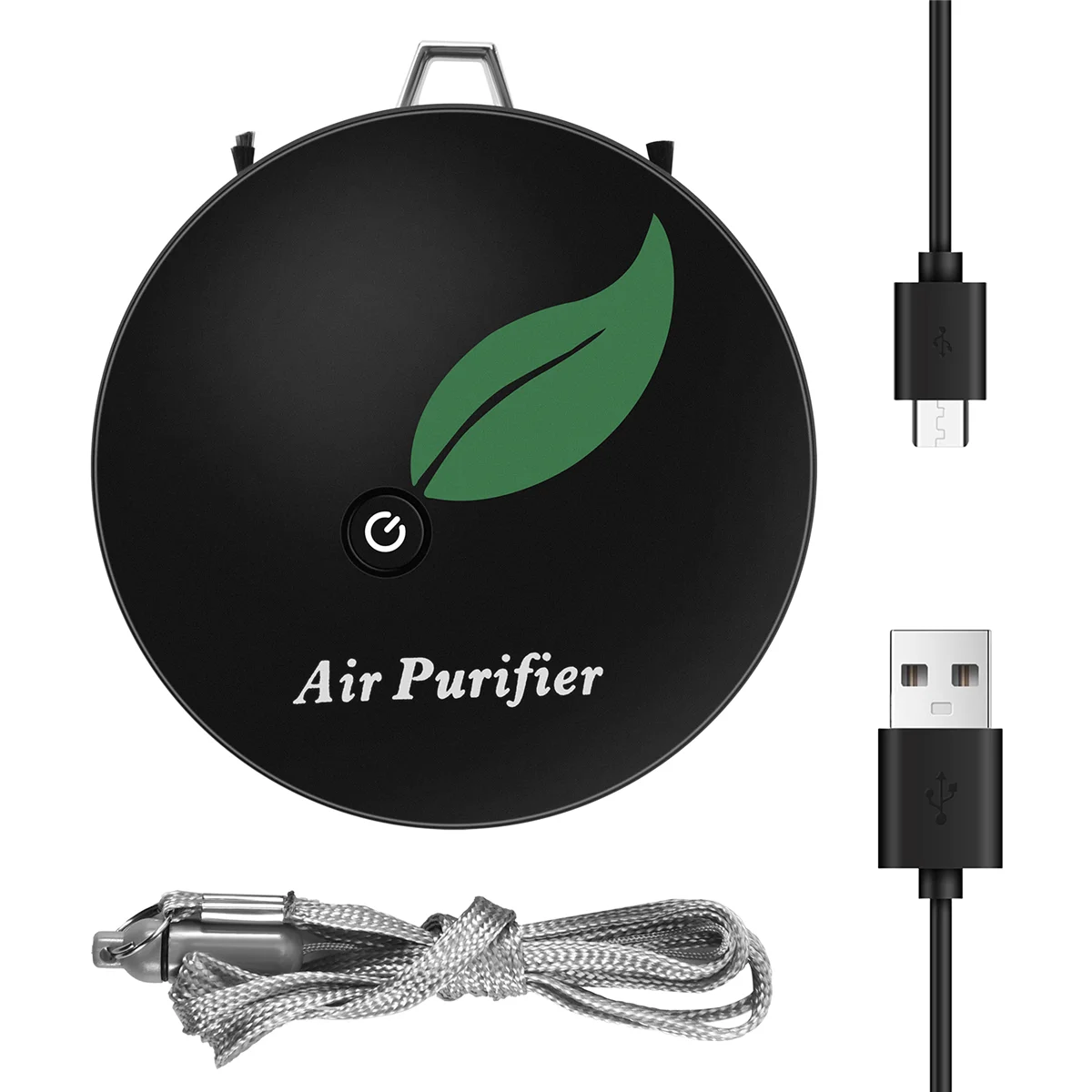 

Personal Wearable Air Purifier Necklace Mini Portable Air Freshner Ionizer Negative Ion Generator For Adults Kids Black
