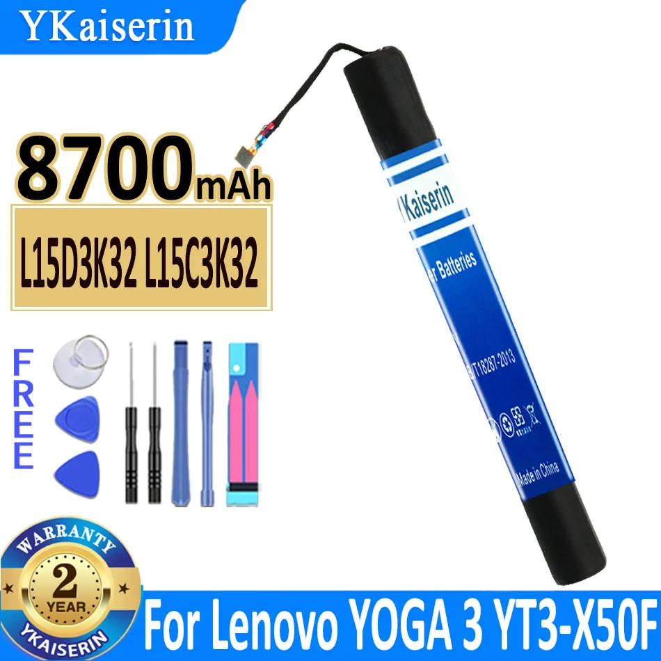 YKaiserin Battery L15D3K32 For Lenovo YOGA Tab 3 10.1 Tablet-X50F Tablet-X50M YT3-X50F YT3-X50M YT3-X50L YT3-X50 8700mAh Bateria
YKaiserin Battery L15D3K32 For Lenovo YOGA Tab 3 10.1 Tablet-X50F Tablet-X50M YT3-X50F YT3-X50M YT3-X50L YT3-X50 8700mAh Bateria