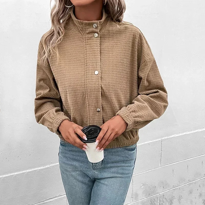 Casual Solid Color Long Sleeve Turn Down Collar Loose Clothes Women Fashion Zipper Coat Autumn Winter Corduroy Jacket 29457
Casual Solid Color Long Sleeve Turn Down Collar Loose Clothes Women Fashion Zipper Coat Autumn Winter Corduroy Jacket 29457