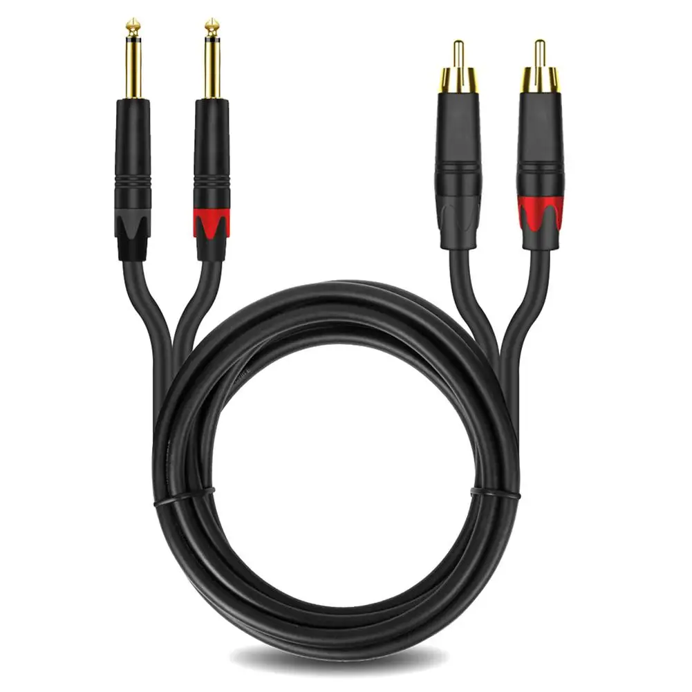 

Dual 6.35 To Dual RCA Cable Audio Signal Balance Lines Large Mixer Wire For Microphones Power Amplifiers Mixers