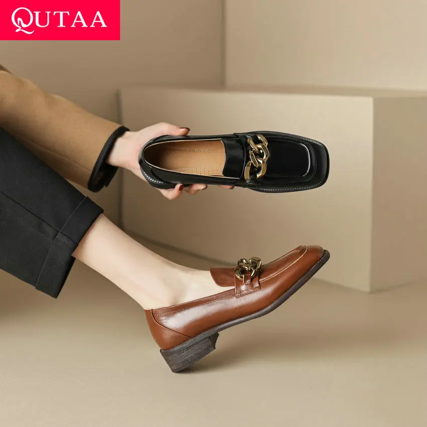 QUTAA 2023 Round Toe Low Heels Women Genuine Leather Pumps Office Ladies Casual Spring Summer Shoes Woman Loafers Size 34-41
QUTAA 2023 Round Toe Low Heels Women Genuine Leather Pumps Office Ladies Casual Spring Summer Shoes Woman Loafers Size 34-41