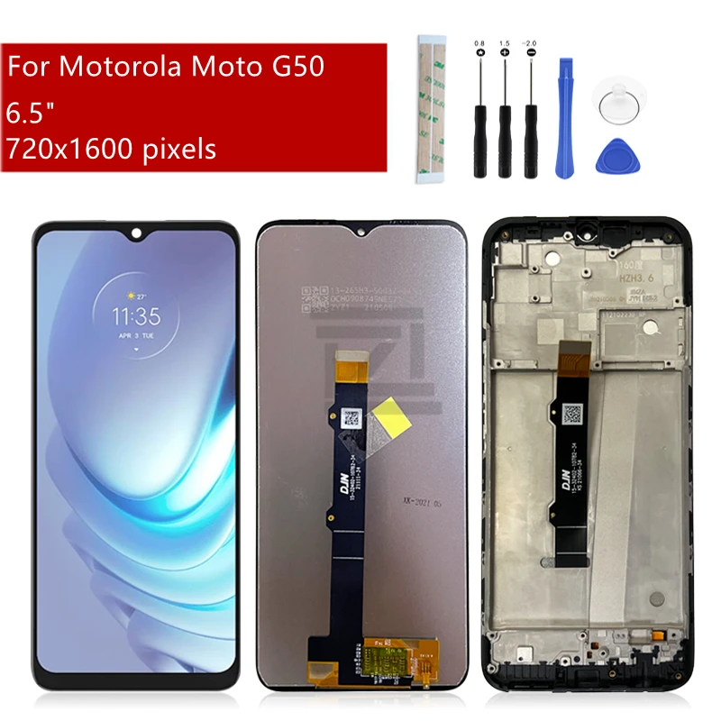 ЖК-дисплей для Motorola Moto G50, сенсорный экран с дигитайзером в сборе для Moto G50, запасные части для ремонта экрана 6,5 дюйма
ЖК-дисплей для Motorola Moto G50, сенсорный экран с дигитайзером в сборе для Moto G50, запасные части для ремонта экрана 6,5 дюйма