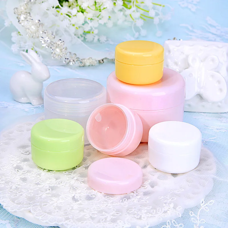 

5PCS10g/20g/30g/50g/100g PP Plastic Cosmetic Empty Jar Travel Face Cream Jar Lotion Makeup Container Refillable Sample Vials