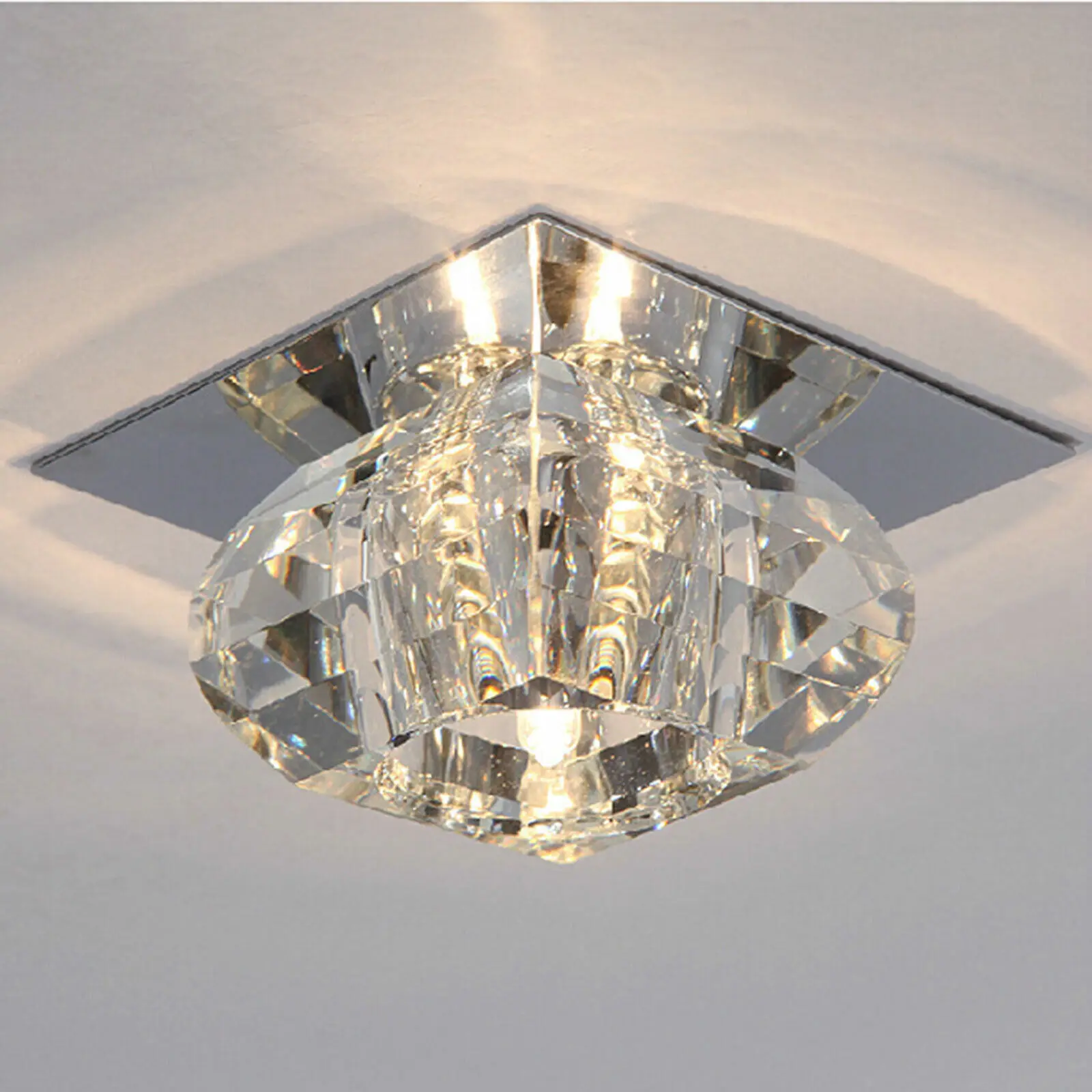 

Modern Chandelier Crystal Round LED Ceiling Light Pendant Lamp Lighting Fixture