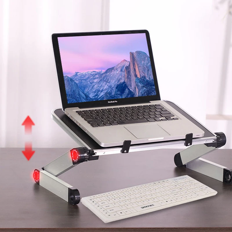 

Folding Laptop Bed Stand Desk Liftable Desktop Computer Height Angle Adjustable Support Board Table 30x24cm for 14 Inch Computer