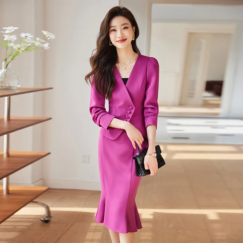 IZICFLY New Style Spring Autumn Office Uniform Elegant Business Work Wear 2 Piece Set Women Short Blazer And Mermaid Skirt Suit
IZICFLY New Style Spring Autumn Office Uniform Elegant Business Work Wear 2 Piece Set Women Short Blazer And Mermaid Skirt Suit