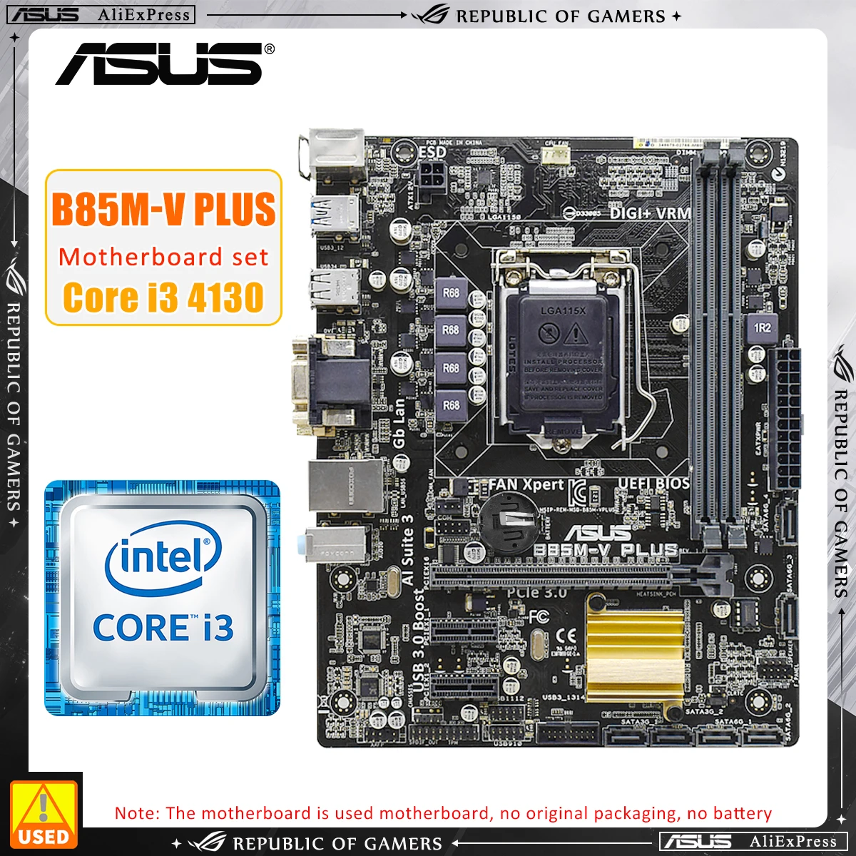 LGA 1150 материнская плата комплект ASUS B85M-V PLUS + i3 4130 Intel B85 DDR3 16 Гб разъем поддерживает процессор Intel 22 нм для Core i7 i5 i3
LGA 1150 материнская плата комплект ASUS B85M-V PLUS + i3 4130 Intel B85 DDR3 16 Гб разъем поддерживает процессор Intel 22 нм для Core i7 i5 i3