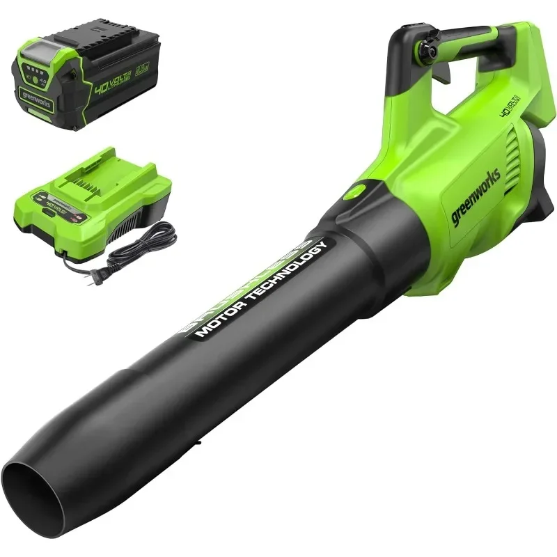 

Greenworks 40V (130 MPH / 550 CFM/75+ Compatible Tools) Cordless Brushless Axial Leaf Blower,4.0Ah Battery and Charger Included