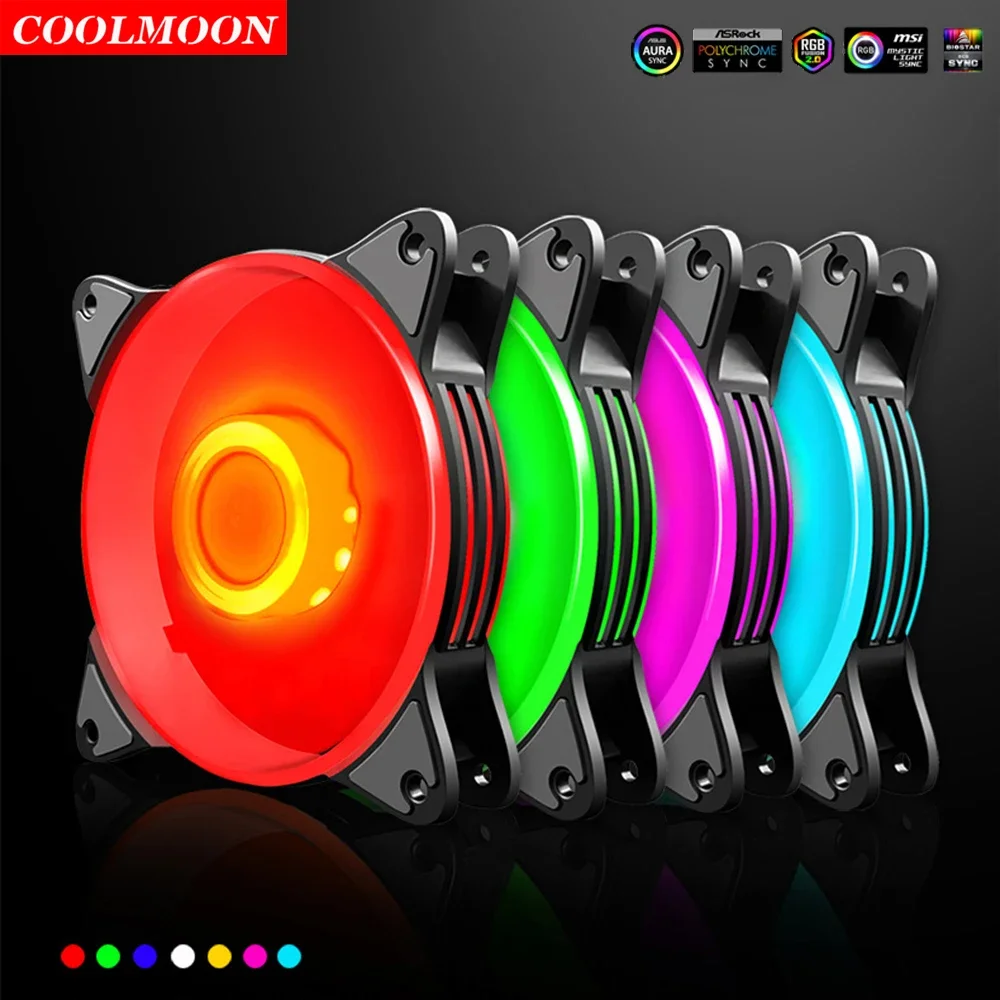 

Coolmoon MY-120 12cm Silent Fan 4Pin PWM Cooling Cooler 5V 3Pin ARGB Ventilador for PC Computer Case Heatsink Radiator