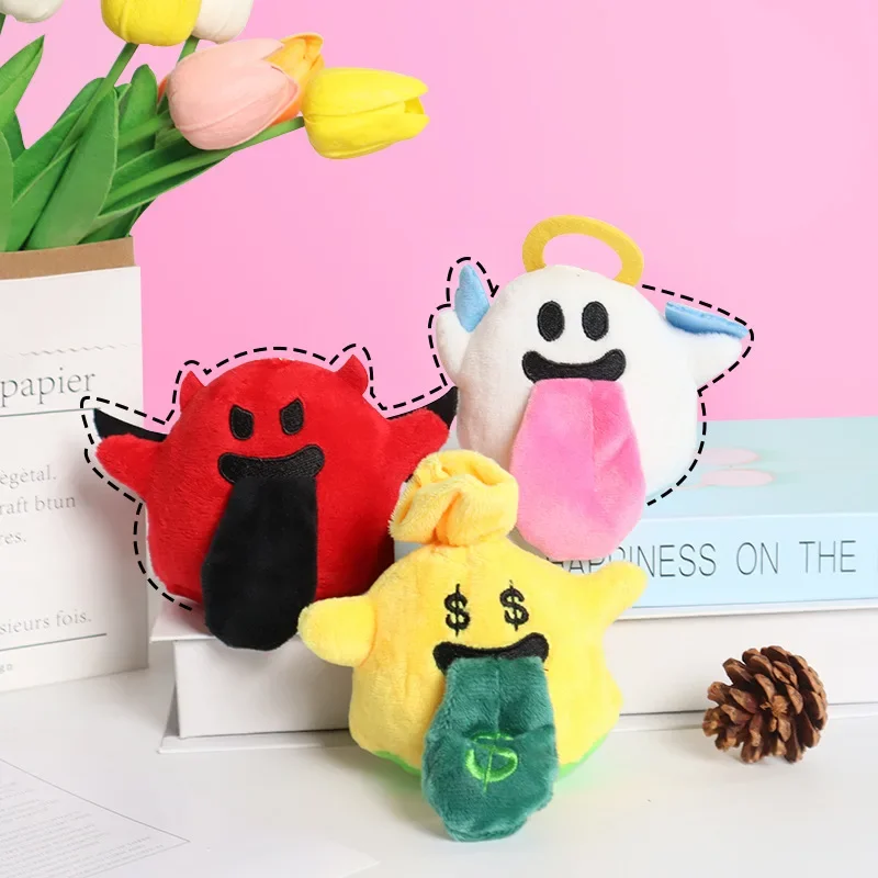 

11cm Greedy and Lovely Ghost Soft Plush Stuffed Doll Toys Delicate Kawaii Stick Out Your Tongue Schoolbag Keychain Birthday Gift