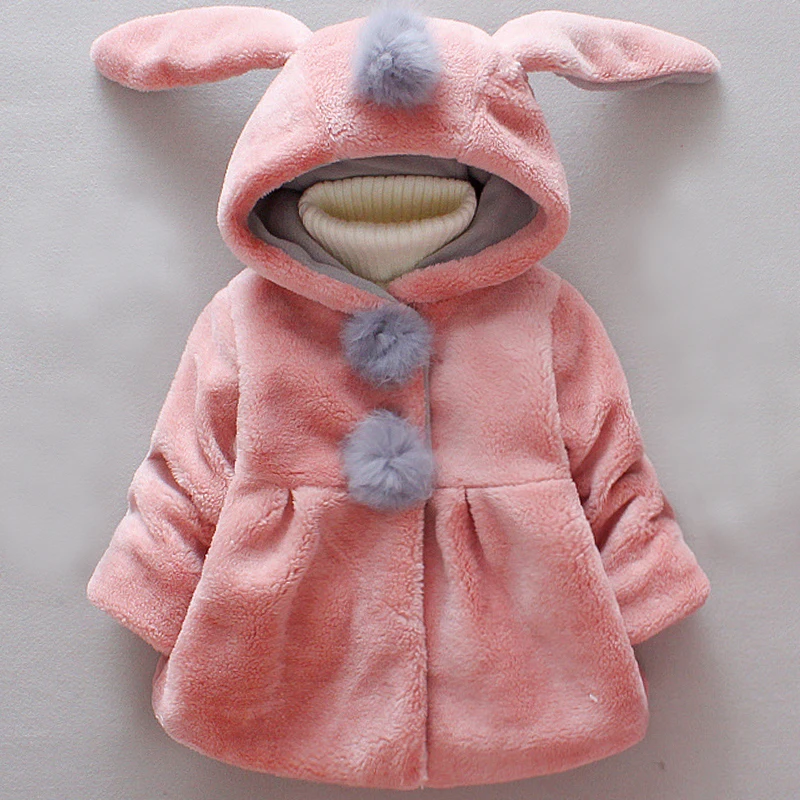 

Winter Toddler Girl Coat Children's Jackets Cartoon Cute Hooded Warm Thick Fleece Outerwear Baby Tops Korean Kids Clothes BC1639