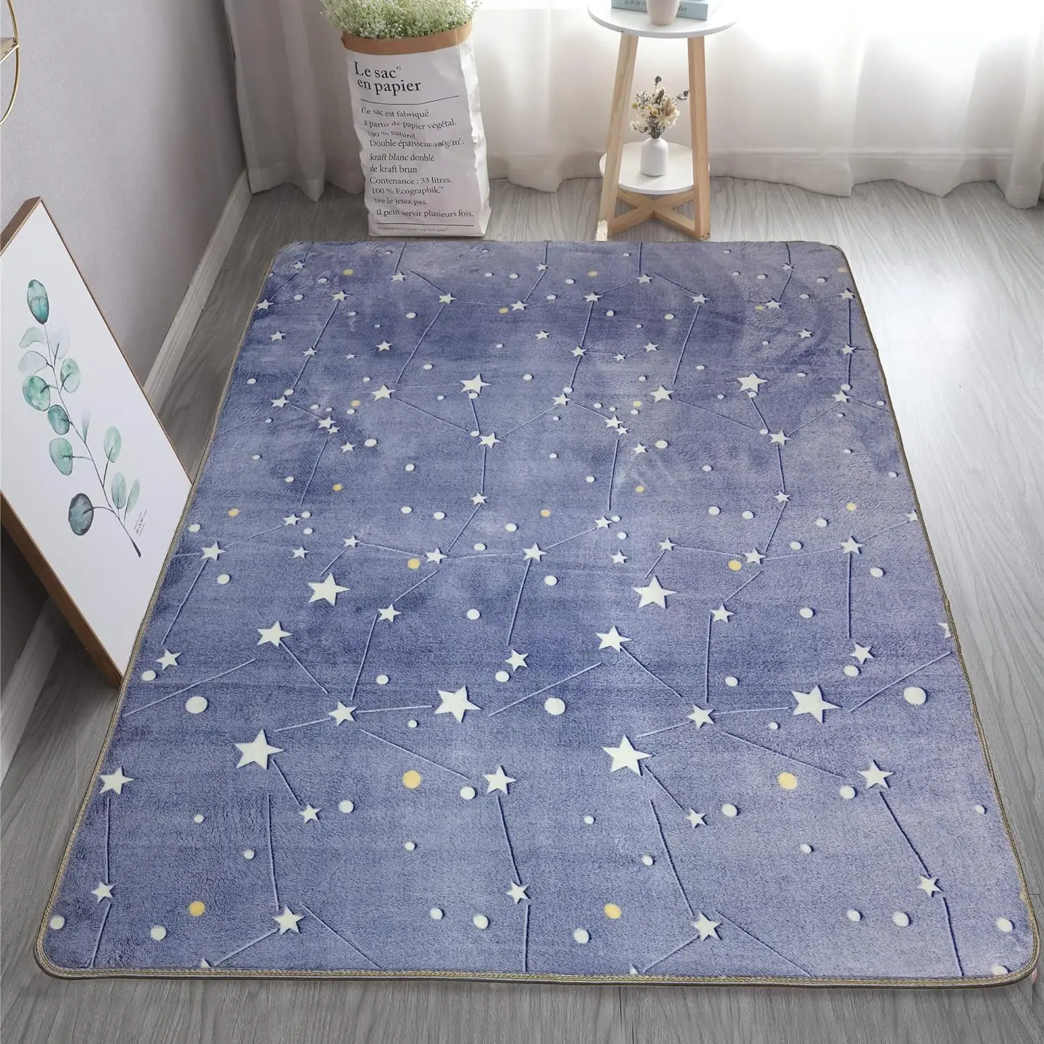 

Unique Area Rugs Glow in The Dark Rug Luminous Carpet for Kids Bedroom Modern Indoor Rugs for Children Dorm Home Decor Carpets