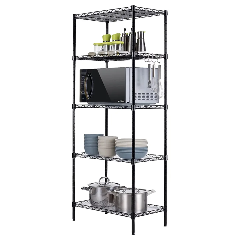 

SUGIFT 5 Tier Wire Shelf Unit, 21.7" x 11.8" x 59.1", 750 lb Capacity, Black