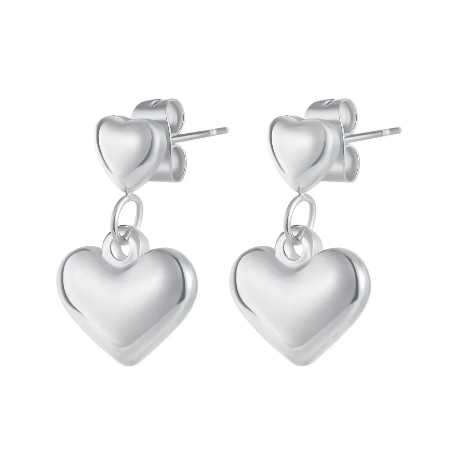 

DE10 Heart Shape-Shape Small Stud Earrings Glamorous Women Fashion Jewelry Party Accessories