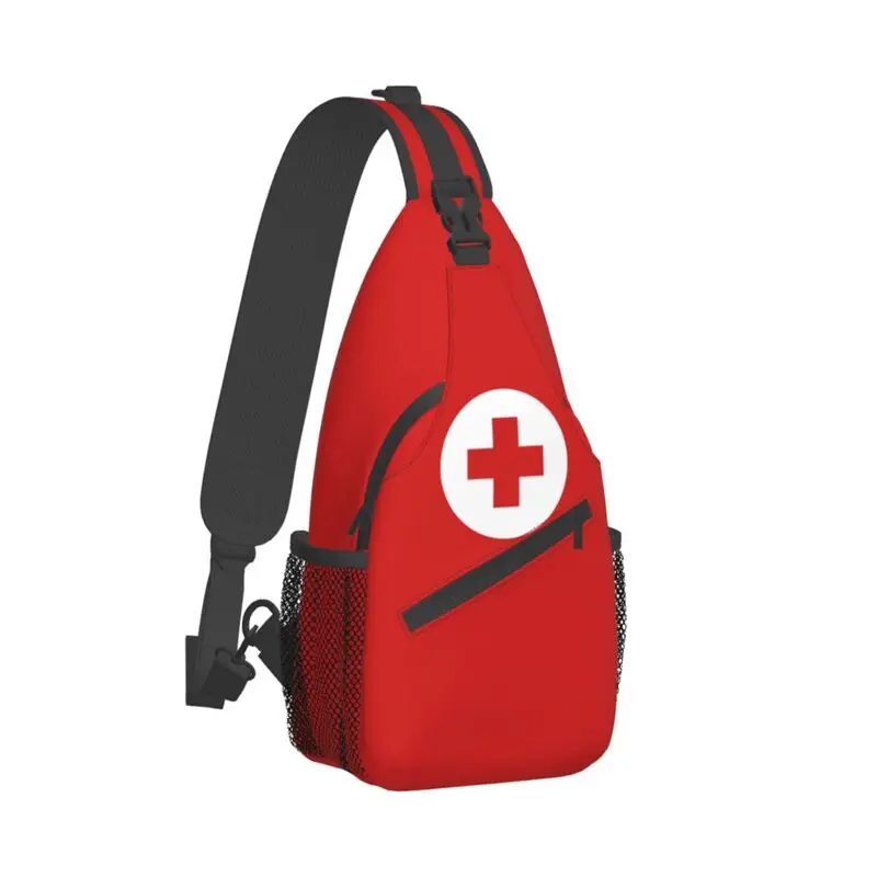 

Cool First Aid Emergency Medicine Sling Crossbody Backpack Men Doctor Nurse Shoulder Chest Bags for Travel Cycling